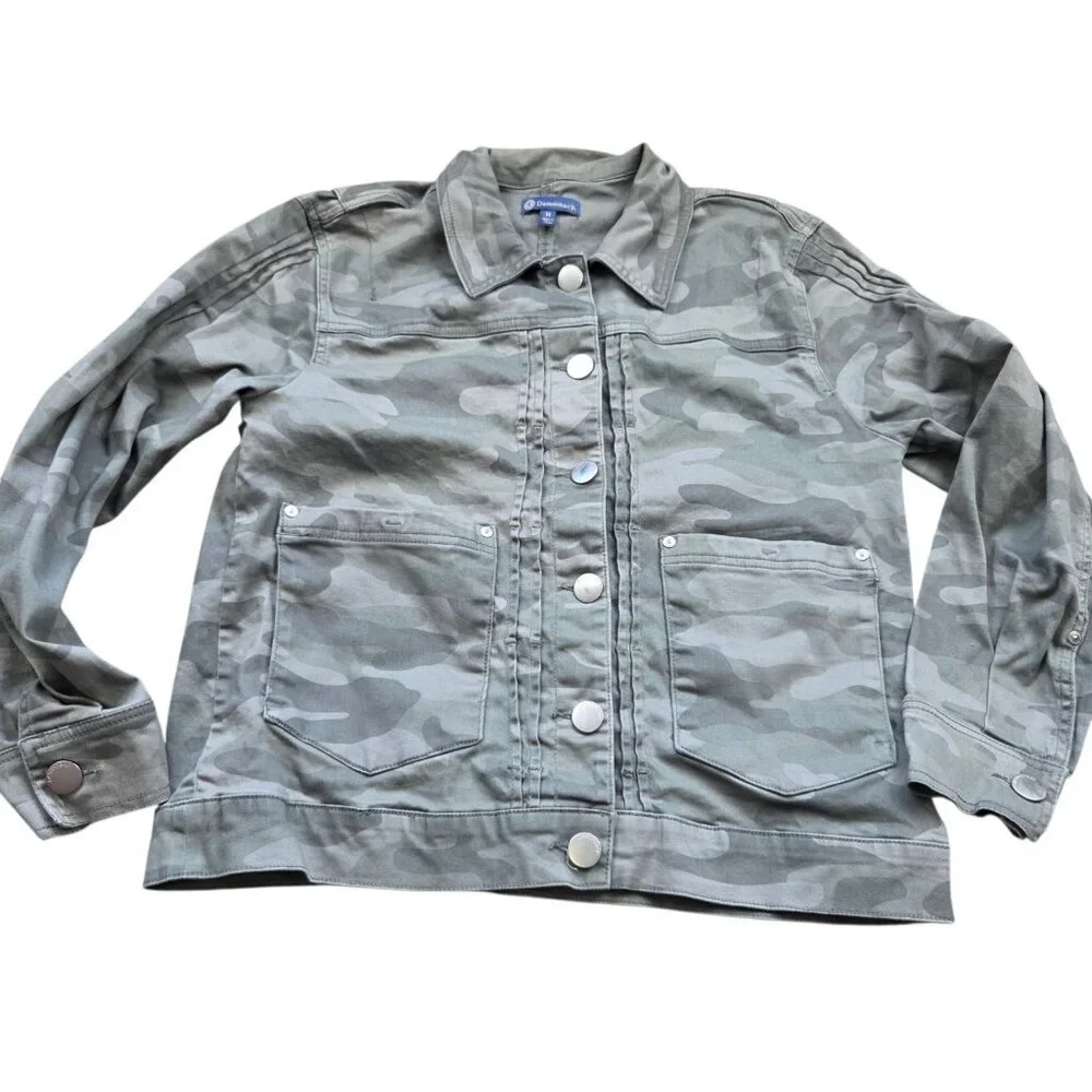 Democracy Jacket Womens Medium Green Utility Casual Camo